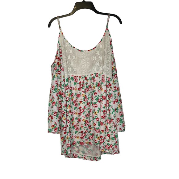 Altard State Cold Shoulder Floral Boho Mesh Lace Flowy Tunic Top Small Women - Picture 8 of 8